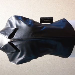 Black leather vest